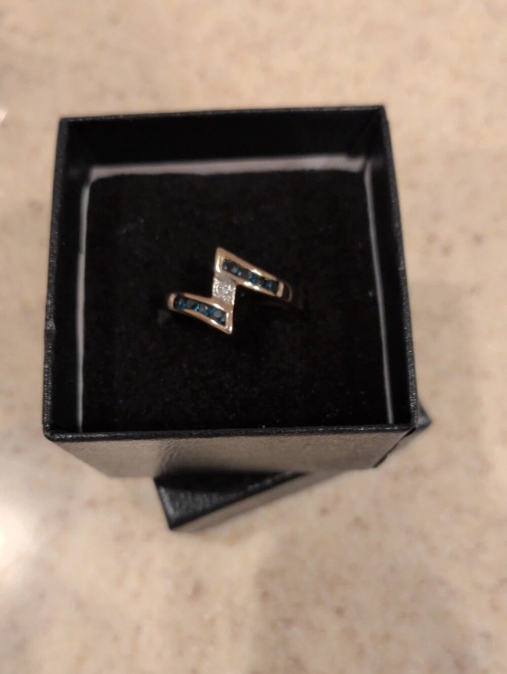 Sapphire And Diamond 10k Yellow Gold Ring, Size 5